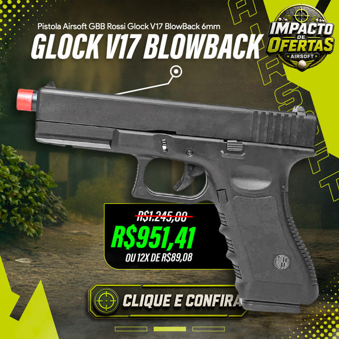Pistola Airsoft GBB Rossi Glock V17 BlowBack 6mm